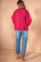 Abbey Fuchsia Cold Shoulder Blouse