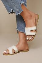 Abigail Cream Woven Cut Out Sliders