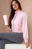 Abigail Pink Zip Up Top