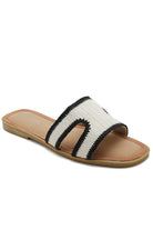 Abigail White Woven Cut Out Sliders