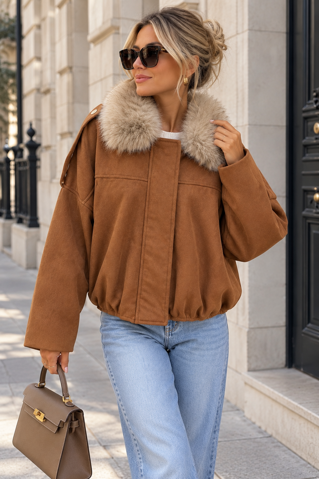 Adalynn Tan Suedette Jacket