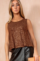 Addie Leopard Sequin Sleeveless Top