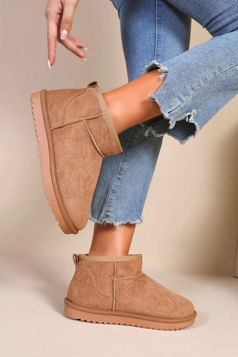 Addison Camel Suedette Mules