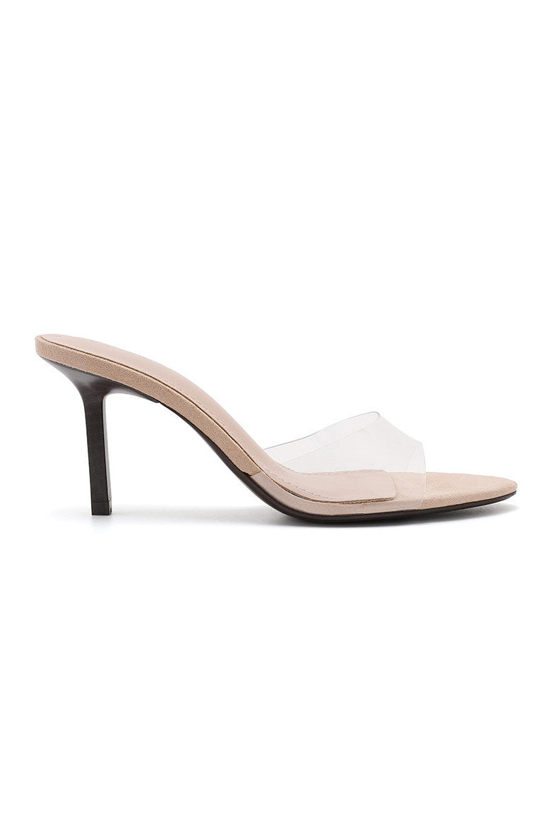 Adelaide Transparent Heeled Mules