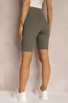 Adele Khaki Ribbed Cycling Shorts