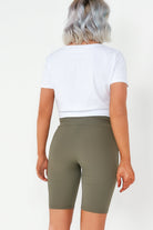 Adele Khaki Ribbed Cycling Shorts