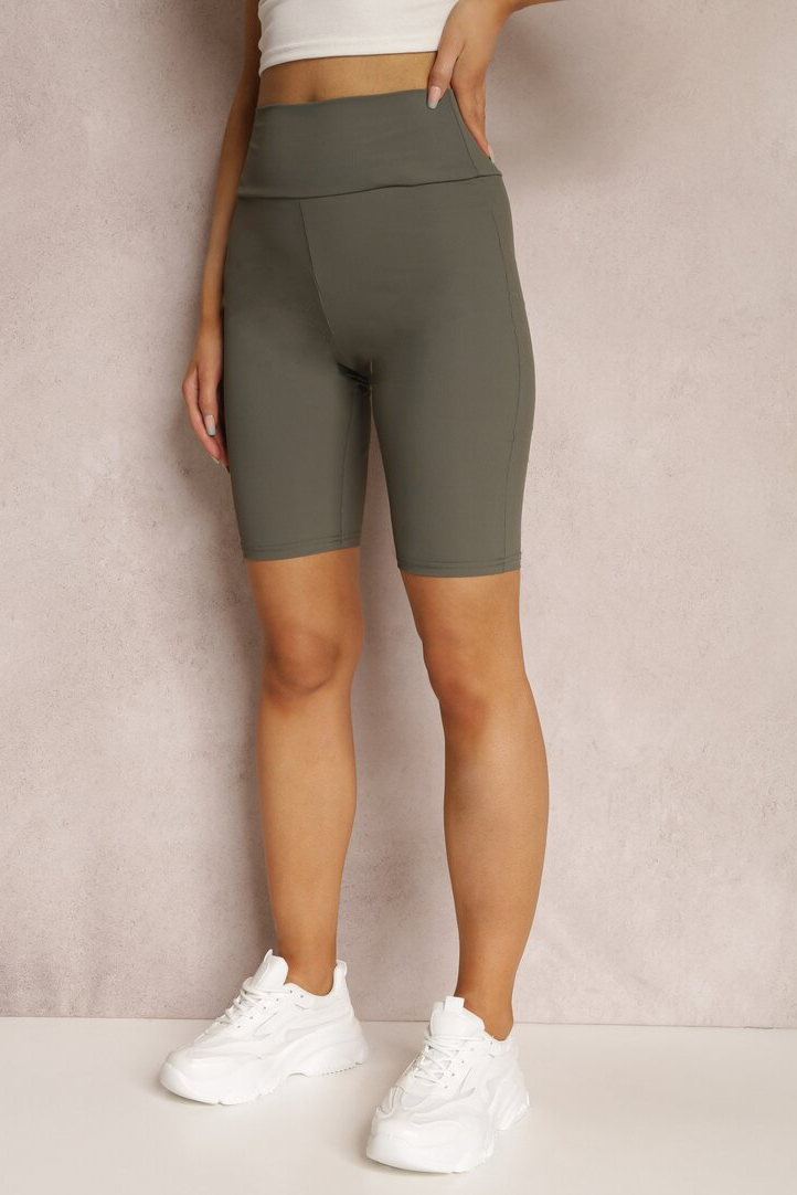 Adele Khaki Ribbed Cycling Shorts