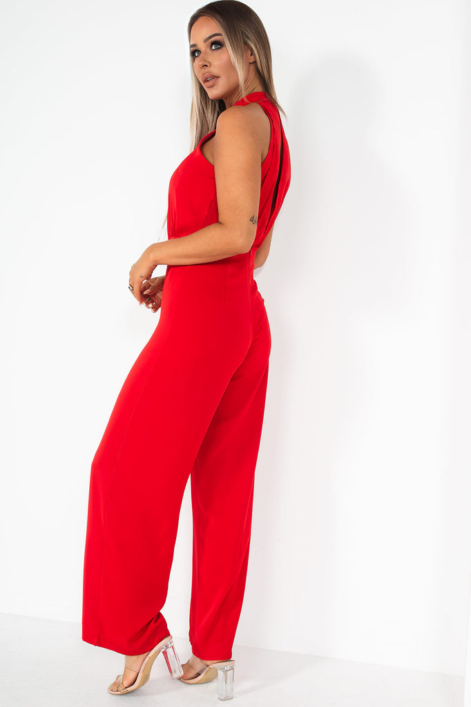 Adele Red Wide Leg Jumpsuit