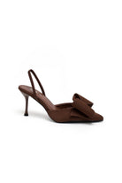 Aisling Chocolate Bow Detail Slingback Heels