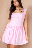 Aisling Pink Square Neck Dress