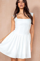 Aisling White Square Neck Dress