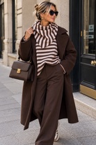 Alec Pink & Chocolate Fine Knit Striped Top