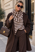 Alec Pink & Chocolate Fine Knit Striped Top