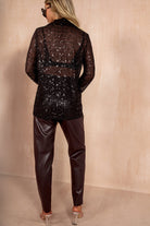 Alexandra Black Sequin Sheer Shirt