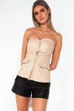 Alexandra Stone Faux Leather Top