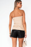 Alexandra Stone Faux Leather Top