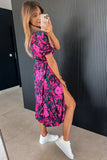 Alexis Pink and Purple Floral Midi Dress