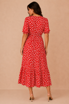 Alexis Red Ditsy Print Midi Dress