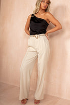 Alice Black Satin One Shoulder Bodysuit