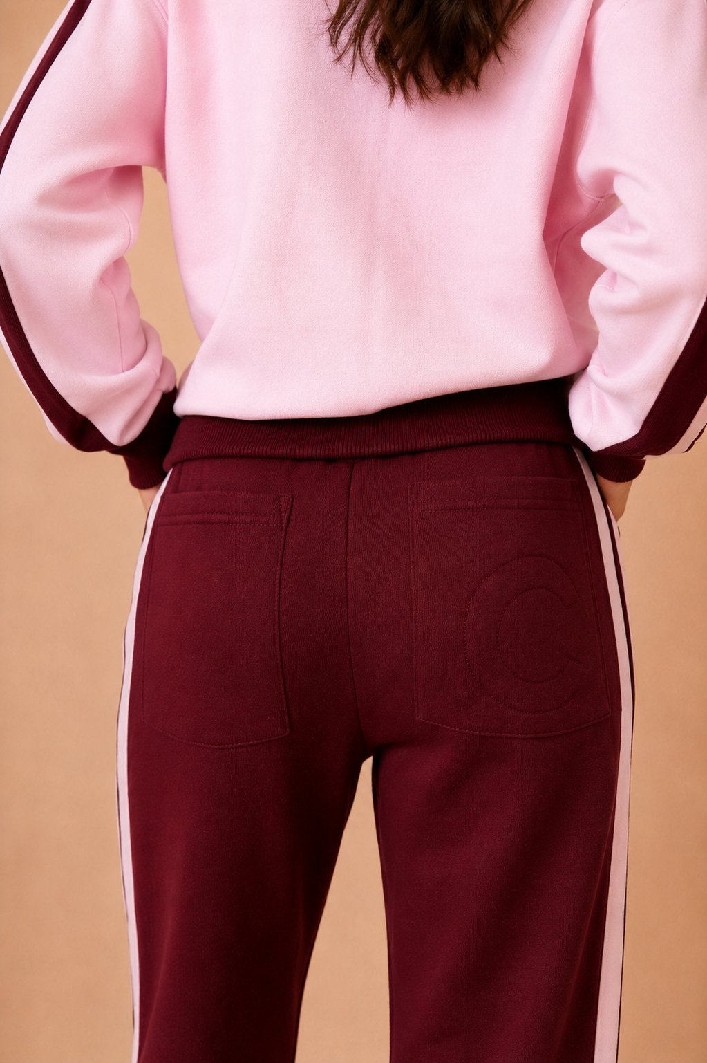 Aliyah Pink Contrast Stripe Co Ord