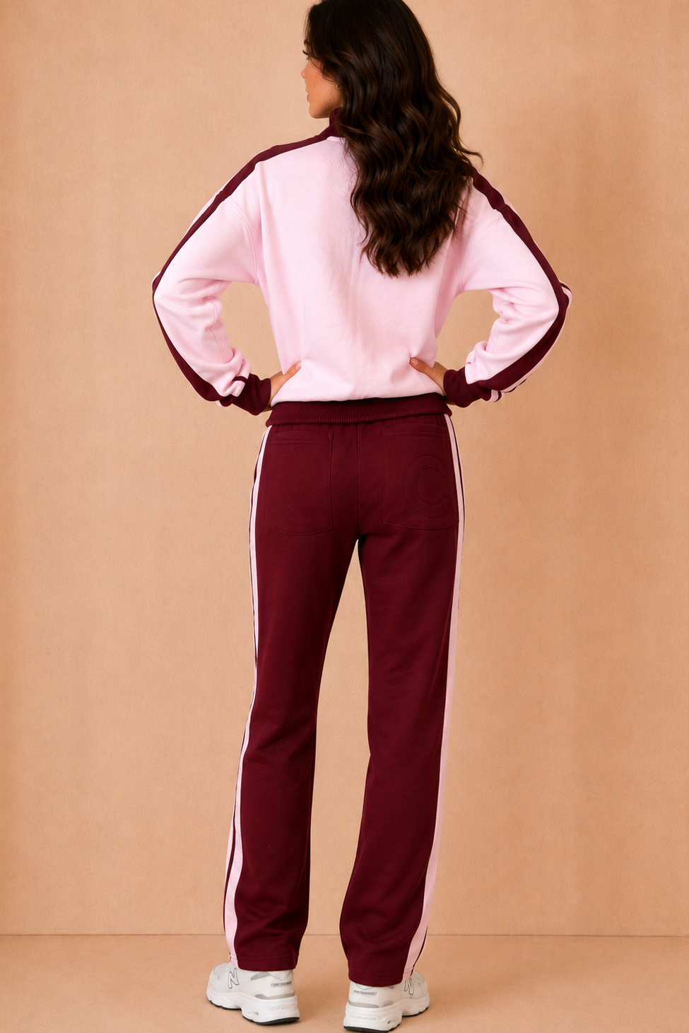 Aliyah Pink Contrast Stripe Co Ord