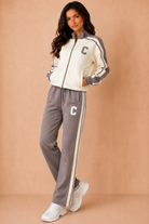 Aliyah Taupe Contrast Stripe Co Ord