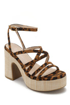 Ally Leopard Strappy Platform Heels