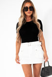 Alvina White Denim Skirt