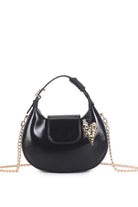 Alya Black Faux Leather Grab Bag