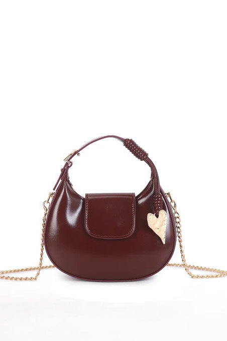 Alya Wine Faux Leather Grab Bag