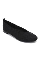Amara Black Suedette Woven Ballet Pumps