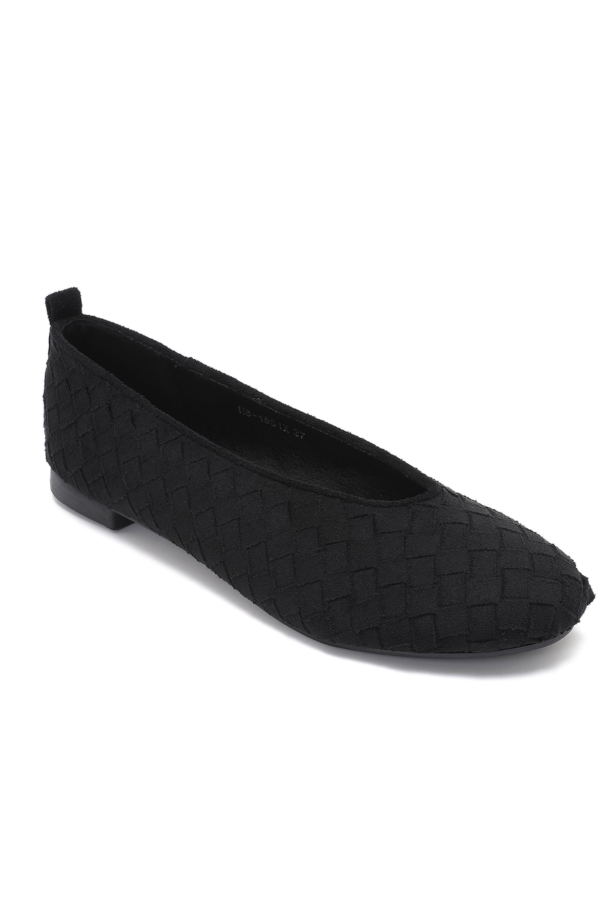 Amara Black Suedette Woven Ballet Pumps