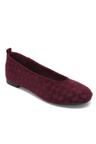 Amara Burgundy Suedette Woven Ballet Pumps