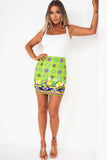 Amara Green Printed Mini Skirt
