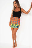 Amara Orange Printed Mini Skirt