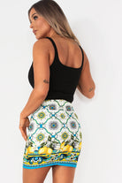 Amara White Printed Mini Skirt