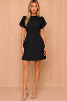 Ami Black High Neck Mini Dress
