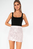 Amina Pale Pink Sequin Skirt