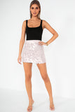 Amina Pale Pink Sequin Skirt