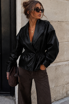 Amira Black Faux Leather Jacket