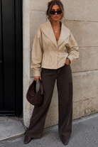 Amira Stone Faux Leather Jacket