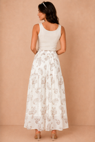 Amora Cream Printed Boho Maxi Skirt