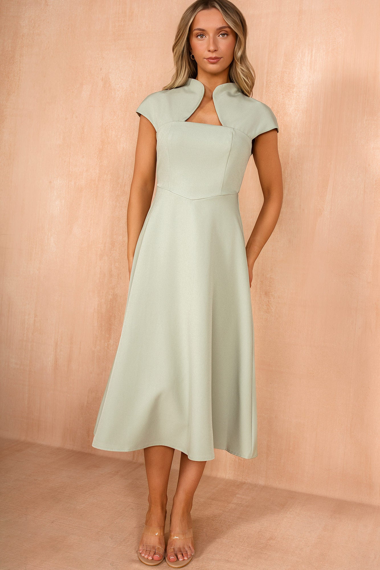 Amora Sage Midi Dress  Vavavoom.ie