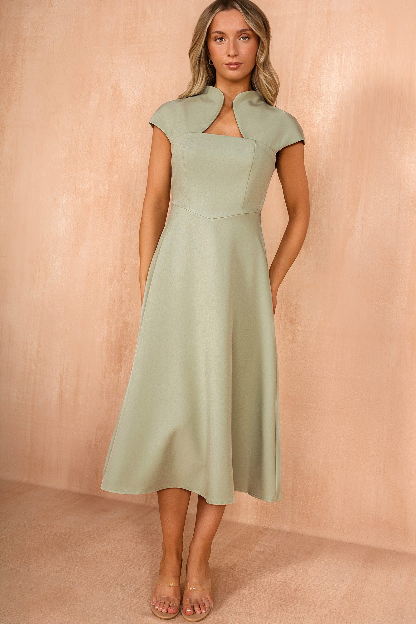 Amora Sage Midi Dress