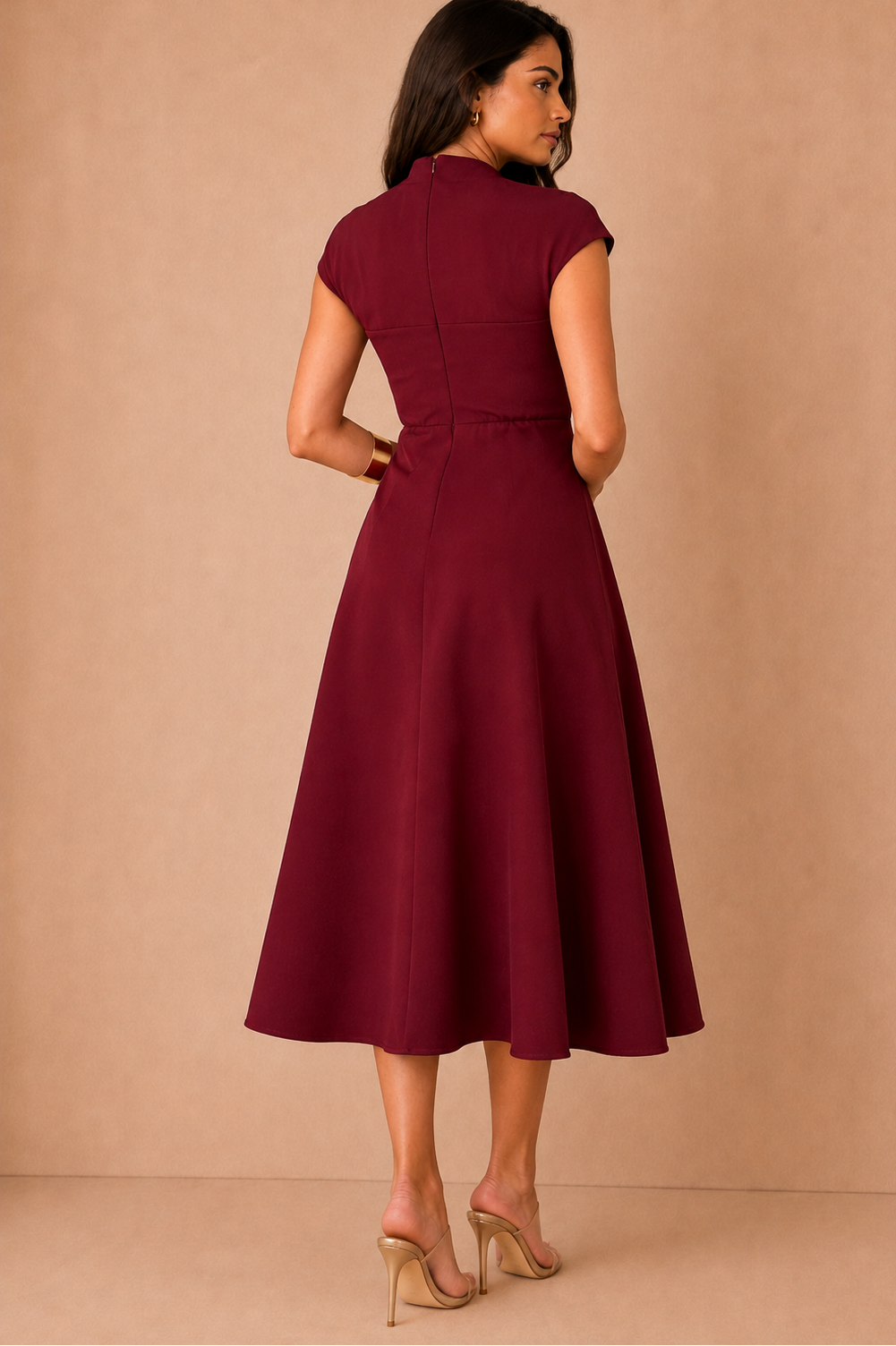 Amora Wine Midi Dress