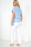 Anabelle Blue Tie Waist Top