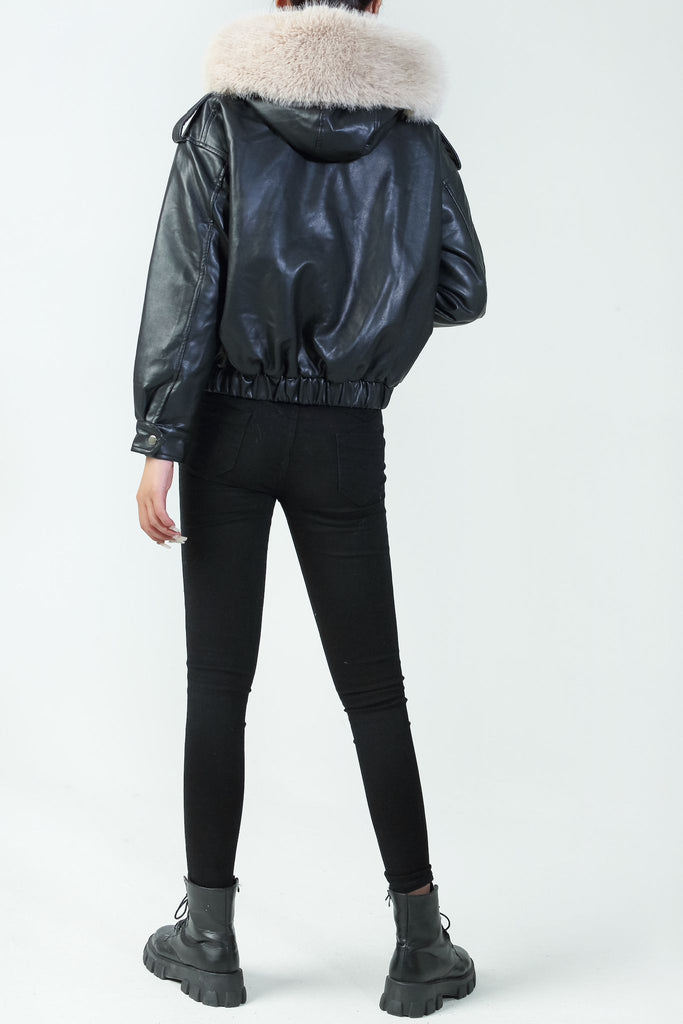 Andrea Black Faux Leather Jacket