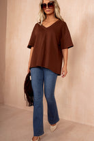 Annalise Chocolate Cotton Oversized Top