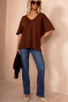 Annalise Chocolate Cotton Oversized Top