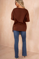 Annalise Chocolate Cotton Oversized Top
